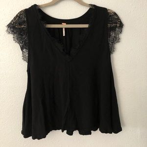 Free people black lace blouse